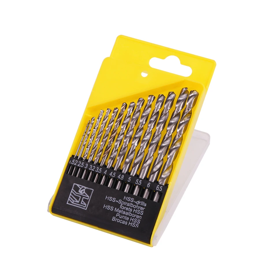 

Metalworking Twist Drill Bits Set Tools Metric System Titanium Quick Change Drilling Metal Drilling for With Case 13 PCS