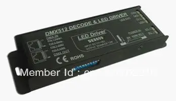 

Free Shipping constant current LED Driver, dmx signal control, 3 Channels RGB Controller , DC12-48V Output 350mA / 36W DE8009