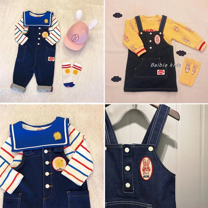 

EnkeliBB High Qulaity Sister and Brother Matching CLothes Bebe Kids Girls Suspender Dress Causal Style Girl Dress Boy Overall