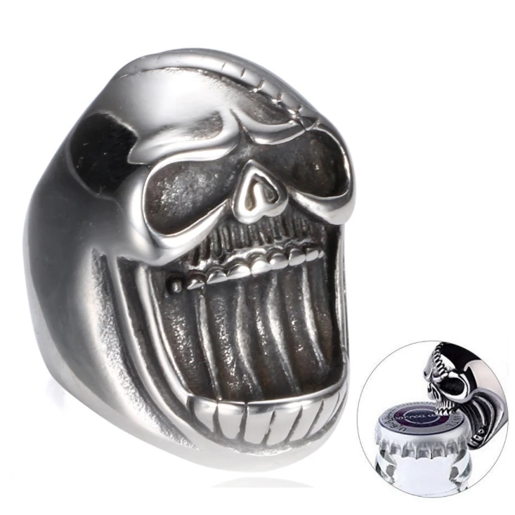 Bottle opener skeleton stanless steel Rings for Men jewelry wholesale in Rings from Jewelry