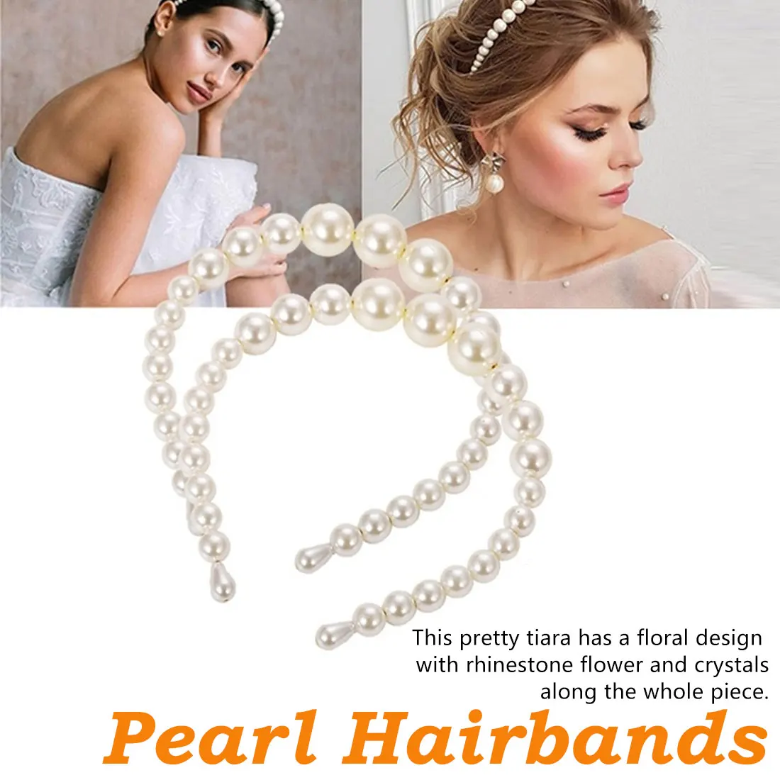 

Unique Hair Accessories Women Seaside Party Graceful Beautiful White Imitation Pearl Korean Headband Gifts Valentines Chic Gift