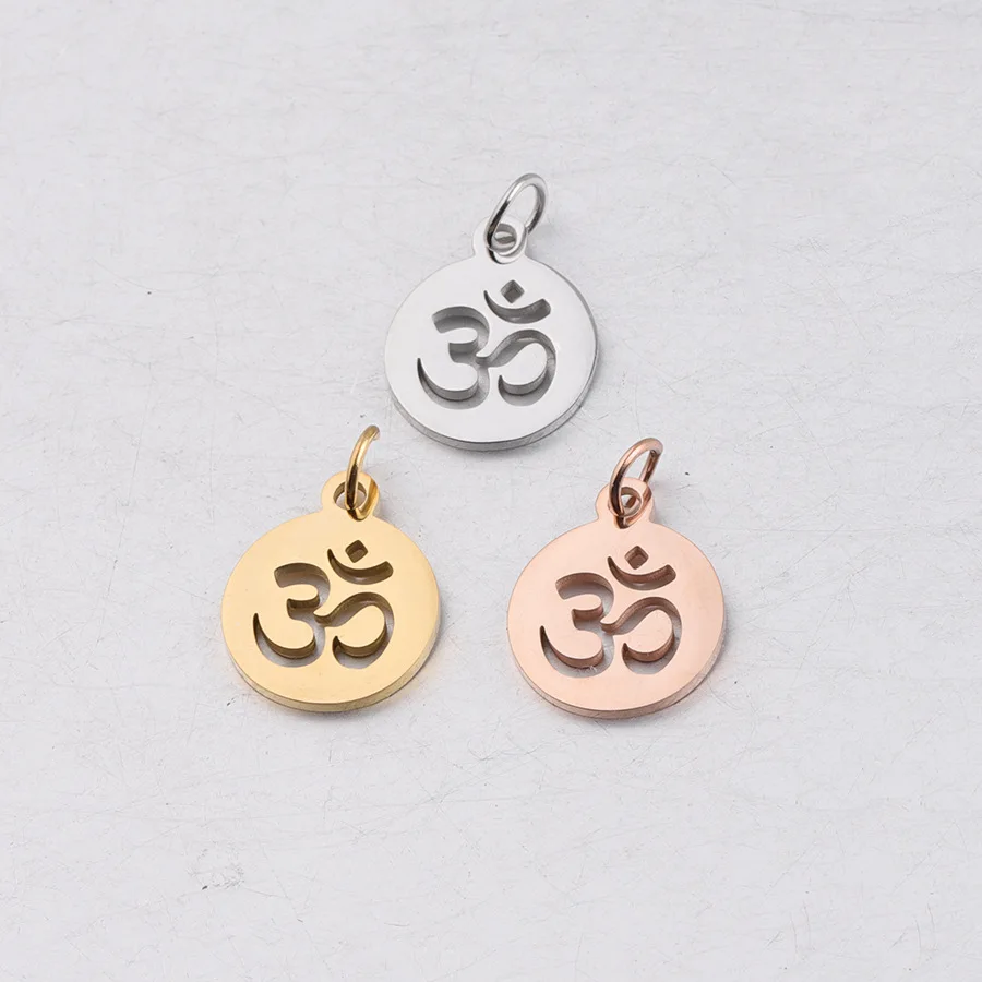 Подвески для йоги OM из нержавеющей стали 100% ювелирные изделия Hinduism зеркальные