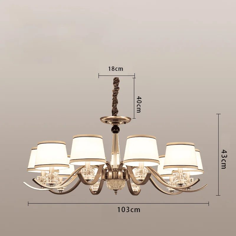 DX современная светодиодная люстра, скандинавский светильник ing, лампа для гостиной, спальни, декоративный светильник, роскошная стеклянная ткань, белая бронзовая люстра - Цвет абажура: 10 lights chandelier