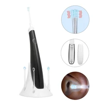 Восковый фонарик для ушей, вибрационный очиститель для ушей, удаление ушных восков, светящаяся Ушная кюрета, светящаяся ложка, инструмент для чистки ушей