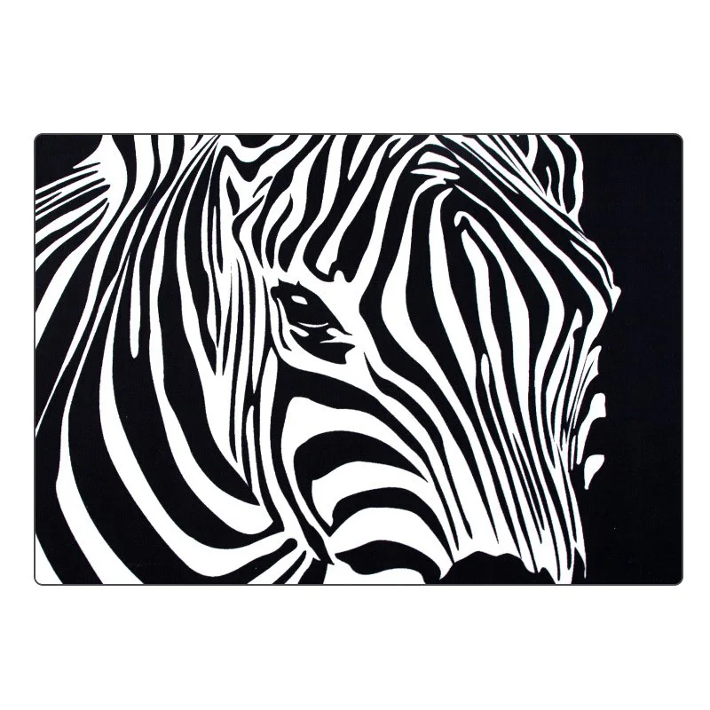 Европейский Простой стиль черный и белый Зебра геометрический прямоугольный ковер моющийся нескользящий ковер детская комната игровая комната спальня