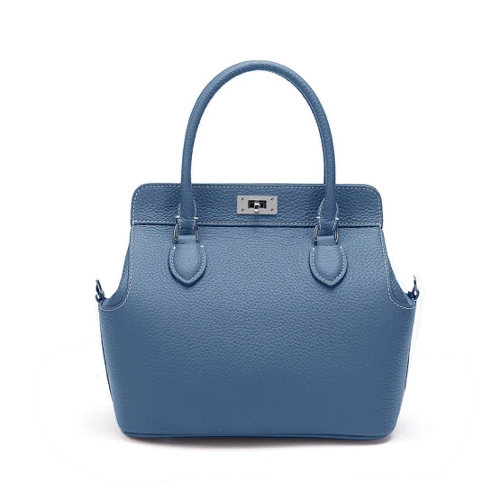 Женская сумка на плечо из натуральной кожи, сумка доктора из натуральной кожи, дизайнерская брендовая новая сумочка, модная сумка-портфель, винтажная женская сумка-мессенджер - Цвет: Blue