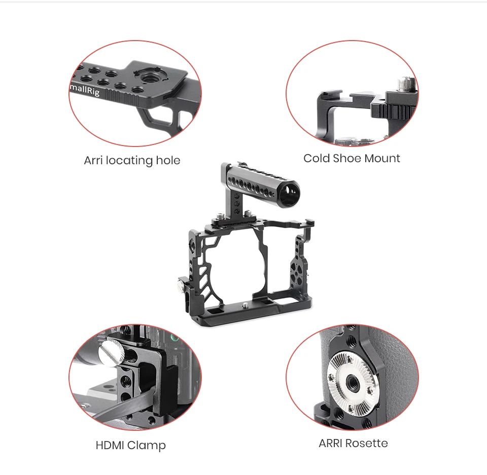 SmallRig A7/A7R/A7S Камера клетка+ ручка сверху+ HDMI кабель аксессуары и заколки комплект для Sony A7/A7R/A7S клетка-2010