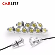 CARLITS 1 Uds Ultra delgado diámetro 23MM led tipo ojo de águila para coche luces de circulación diurna impermeable DRL negro/carcasa plateada para todos los coches