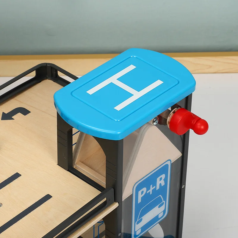 Skup Symulowane windy parkingowe zabawki kompatybilne z drewnianym mały pociąg utwór edukacyjne ręcznie złożyć zabawki dla dzieci