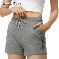 Roy поклонников модные женские туфли Рубашки домашние мини Длина Свободные шнурок модные летние шорты для Для женщин с карманом