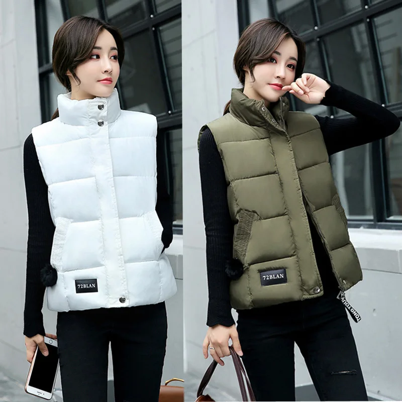 Women Winter Vest Waistcoat Spring Autumn Vest Female Casual Warm Vests
