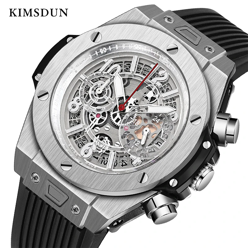 

KIMSDUN Men's Fashion Military Business Trend Quartz Watch Quartz Chronograph Personality Silicone Strap Relogio Masculino