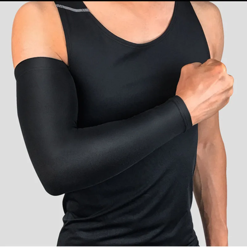 1 шт. рукава для защита от солнца УФ Баскетбол налокотник черный спортивный костюм с длинными рукавами дышащая быстросохнущая нарукавники