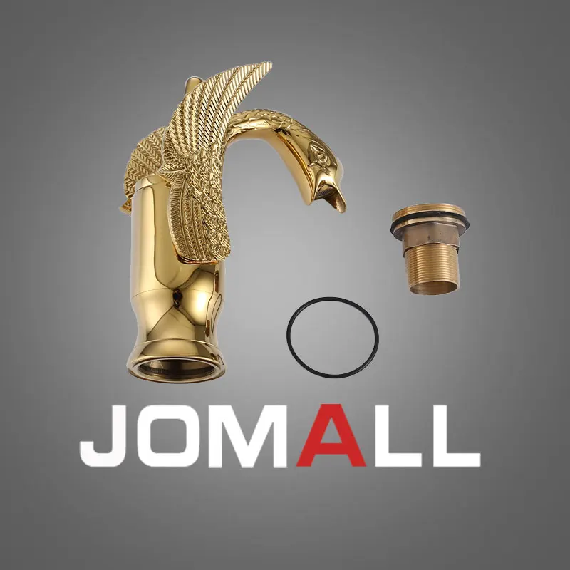 Brass Valve Accessories Single Handle Gold Bird Faucet Bathroom Basin