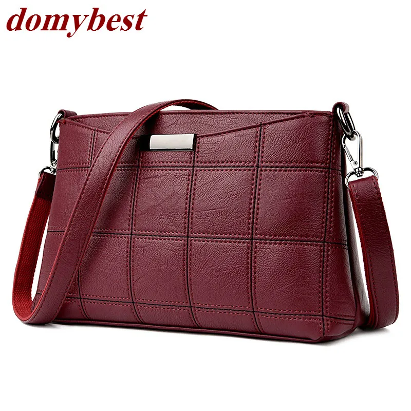 

2017 Fashion Thread Crossbody Bags Plaid PU Leather Bags Women Handbags Designer Shoulder Bags Ladies Sac Spring