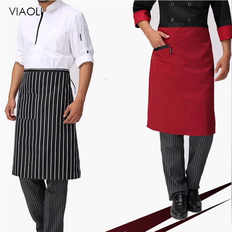 MagiDeal Kitchen Half Length Waist Apron Catering Chef Hotel Waiter Apron