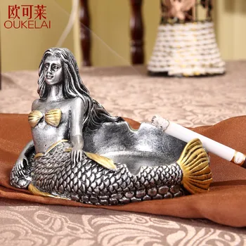 

European style retro fashion personality Home Furnishing resin Hotel KTV Hotel ASHTRAY CIGARETTE dish decoration gift