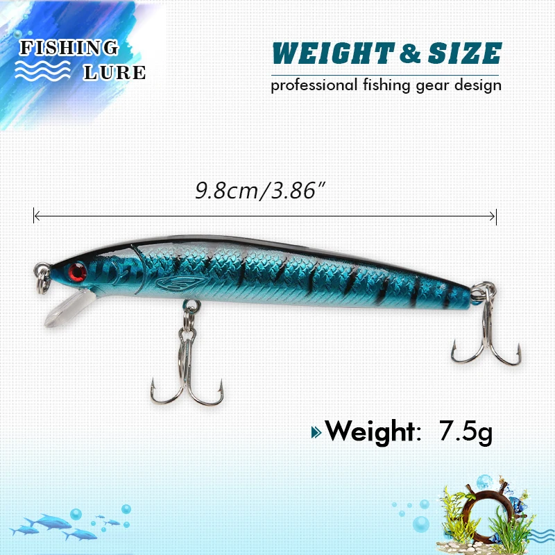 Minnow Fishing Lure 18cm 23.8g Hard Wobblers Crankbait 3D Eyes Bait Artificial Trout Pike Carp Fishing Accessories (6)