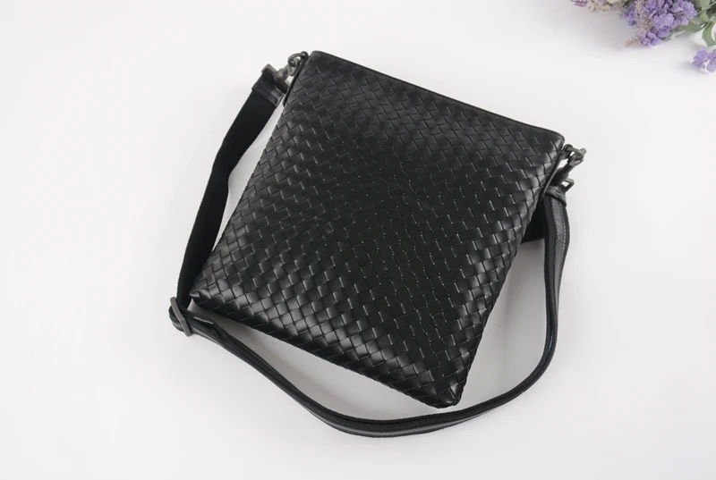 

Chancelove Hand Knitted Bags 2018 Men's Brand Designer Business Single Shoulder Bag High Quality Cowhide Business Messenger Bag