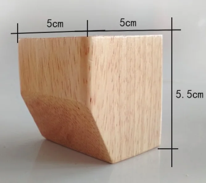 4 шт./лот, высота: 5,5 см, квадратная подошва из цельного дерева, ножки для ТВ-шкафа, кровати