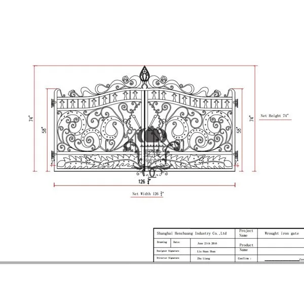 HENCH Венеция стиль декоративный железный кованый двойной подъездные ворота 13' высокое качество