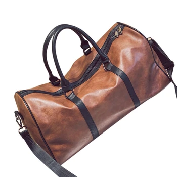 

Leather Outdoor Large Gym Duffel Bag Travel Weekend Overnight Luggage Carry,#1 Brown(Pu Leatther)