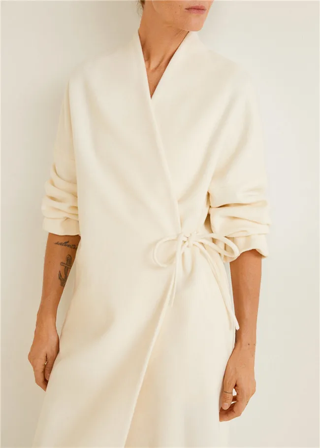 

Double Faced Wool Coat Long Loose Cashmere Overcoat Casual Outerwear Spring Autumn 2019