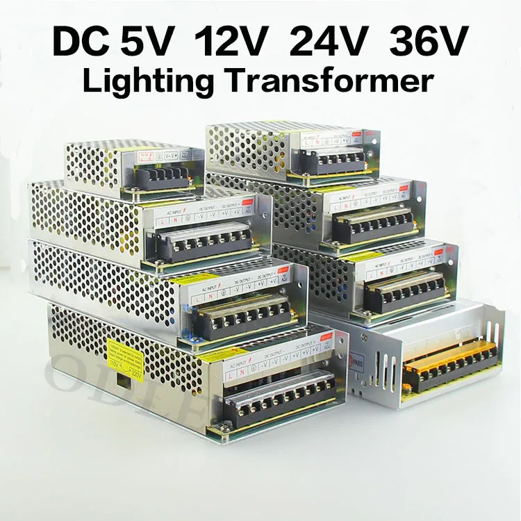 Драйвер для питания LED AC110V-240V к DC 5V 12V 24V 1A-60A адаптер трансформатор драйвер