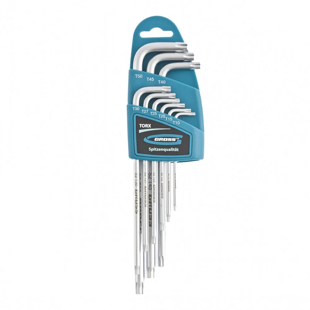 Набор ключей имбусовых TORX-TT GROSS 16408 (Легированная сталь, 9 ключей, антикоррозийное покрытие)