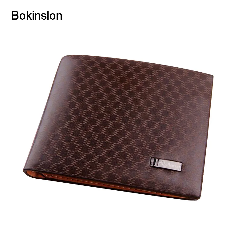 

Bokinslon Men Brand Leather Wallet Fashion Short Paragraph Men Wallet Casual Solid Color Famous Men Wallet