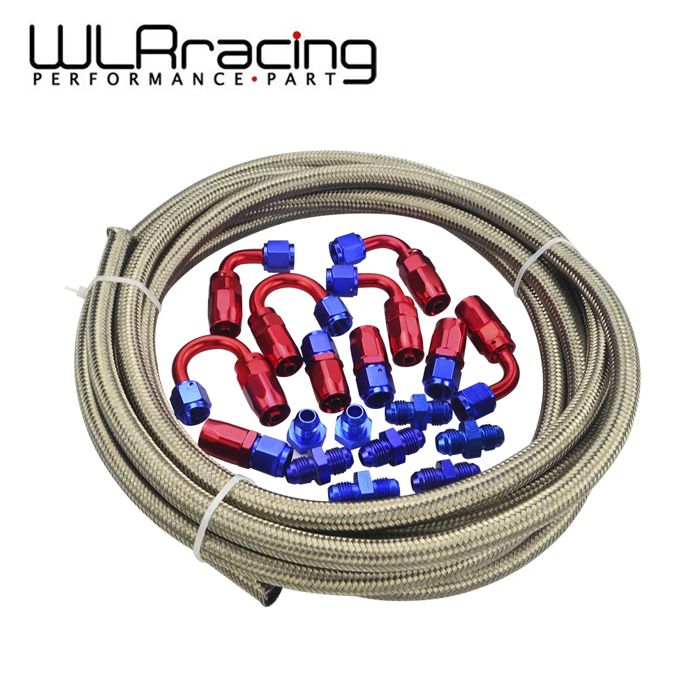 WLR RACING AN 6 сталь/стальная оплетка 5 м AN6 из нержавеющей стали масло/мазут LINEline +