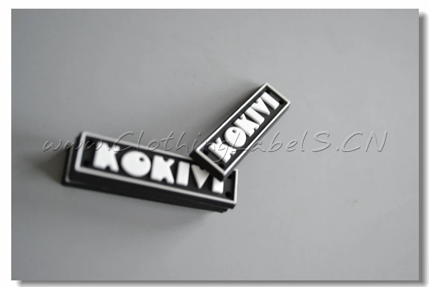 3D custom PVC soft labels, embossed logo and border line ...