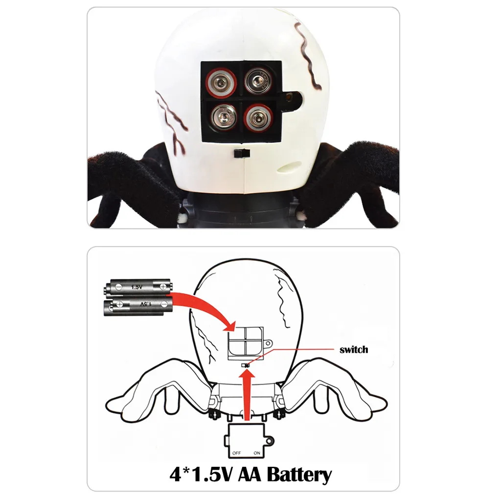[Прямая ] реалистичный пульт дистанционного Управление Скелет Тарантул свет трюк игрушка Игрушки-животные с дистанционным управлением Хэллоуин игрушки-страшилки