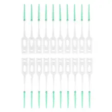 20 шт./упак. Мягкая Силиконовая зубная нить межзубная щетка одноразовая зубная зубочистки зубная нить зубочистка щетка для ухода за полостью рта