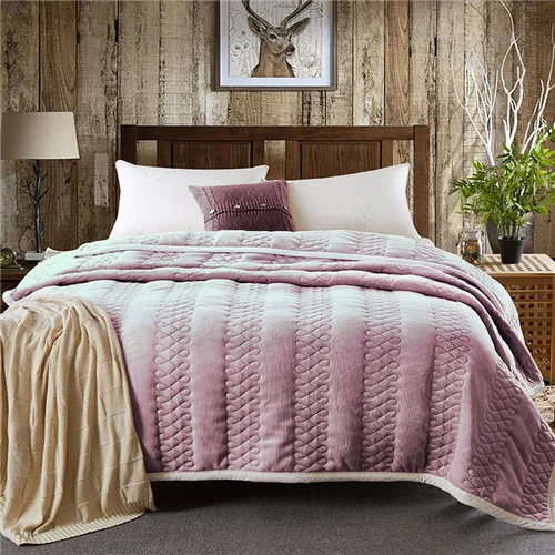 sandred bedspread Зимнее Полосатое одеяло, уплотненное теплое покрывало для кровати 200*230 см-180 кг, Коралловое Флисовое одеяло 200* см, покрывало, Фланелевое Флисовое одеяло, постельное белье - Цвет: sandred bedspread