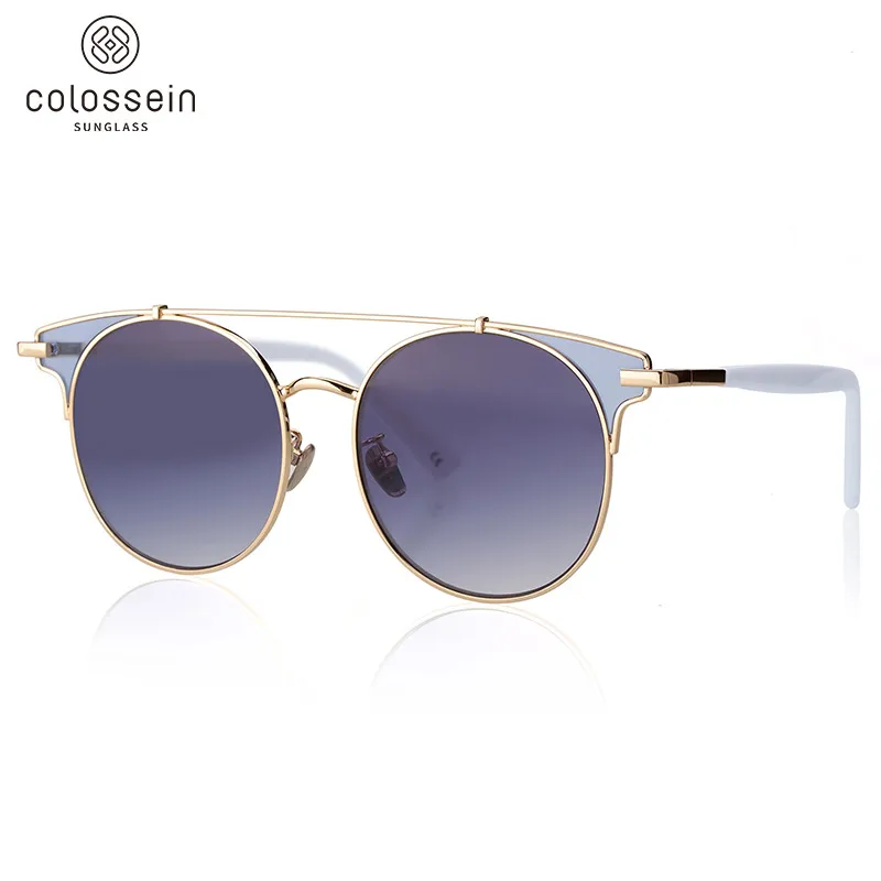 COLOSSEIN Pinglas новые солнцезащитные очки для Женщин очки кошачий глаз зеркальные UV400 защита очки Модные уличные солнцезащитные очки - Цвет линз: Blue