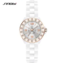 SINOBI 2017 Mens Women Ceramic Watch Fashion Couple Watches Male Quartz Wrist Watches Relojes Mujer Clock Relogios Femininos F65