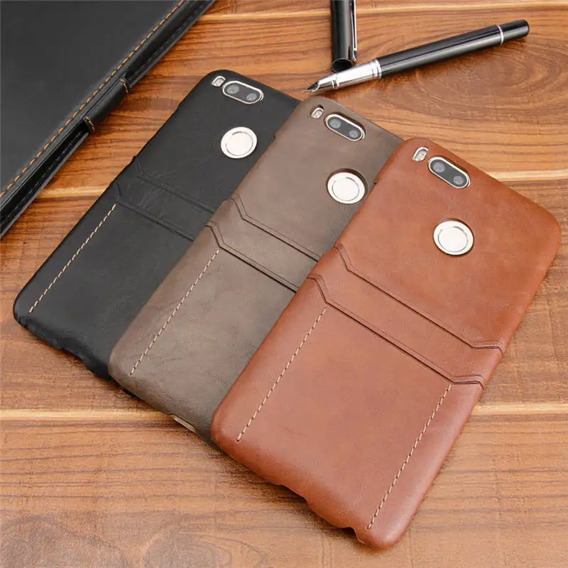 

Leather Back Cover For Xiaomi Mi A1 Wallet Case Business Case For Xiaomi Mi 5X Card Slots Phone Bag Case