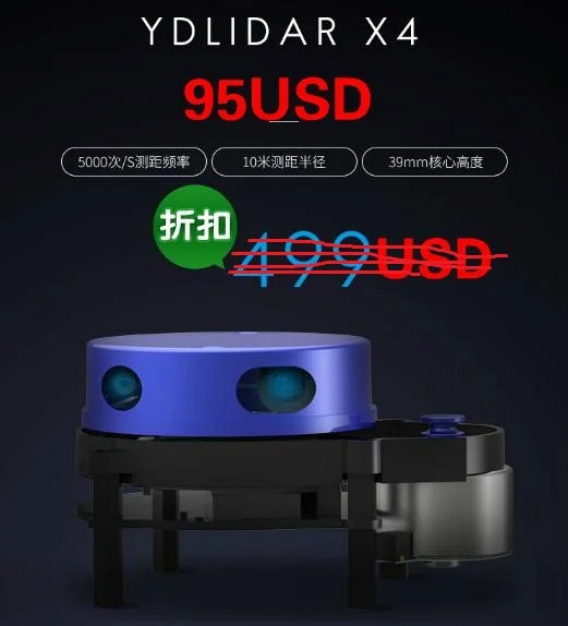 

LIDAR-053 EAI YDLIDAR X4 LIDAR Laser Radar Scanner Ranging Sensor Module 10m 5k Ranging Frequency EAI YDLIDAR-X4