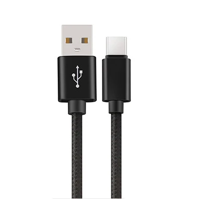 Нейлон USB-C Зарядное устройство кабель для sony Xperia L1 G3312 G3311 G3313 XA1 ультра G3221 G3121 USB 3,1 Тип C кабель синхронизации данных и зарядки - Цвет: Black