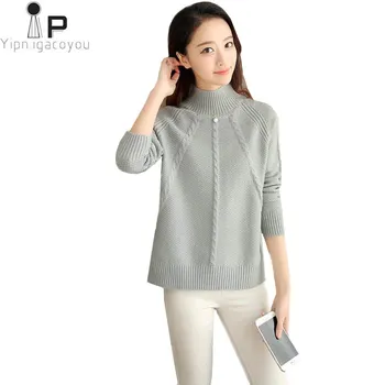 

Autumn Short Knitting Pullovers Sweater Women Clothes Tops Korean Big Size Pink Women Turtleneck Sweater Spring Harajuku Female