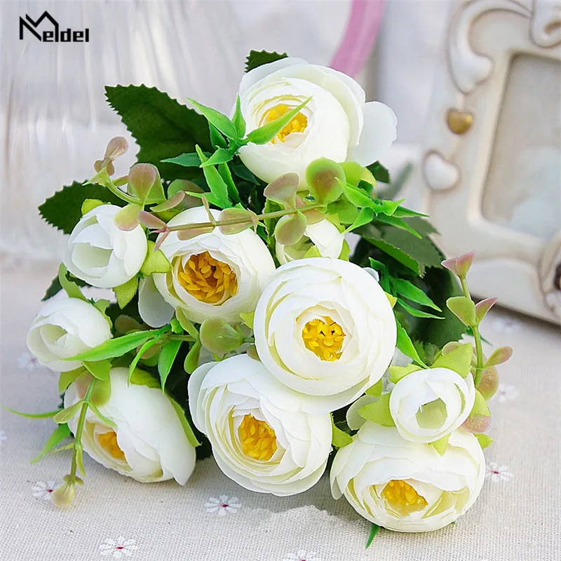 Цветок мелдель Тюльпан Свадебный букет невесты Искусственные тюльпаны цветы Белый Желтый Сделай Сам Домашняя вечерин