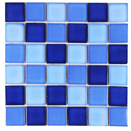 Голубая мозаика для бассейна, кирпичная плитка для рыбьего пруда, стена для ванной комнаты, нескользящий пол для кухни, сетчатая Подложка для балкона - Цвет: Color B