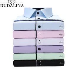 Dudalina Camisa мужской рубашки для мальчиков с длинным рукавом мужская рубашка Camisa социальной Masculina брендовая одежда повседневное Slim Fit Chemise Homme