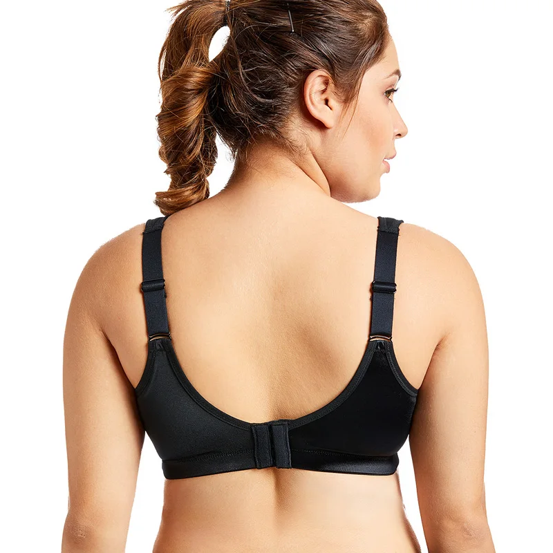 2Women Plus Size Bras Running Yoga Fitness Breathable Black Underwear Thin Without Steel Ring Comfortable Professional Sports Bra