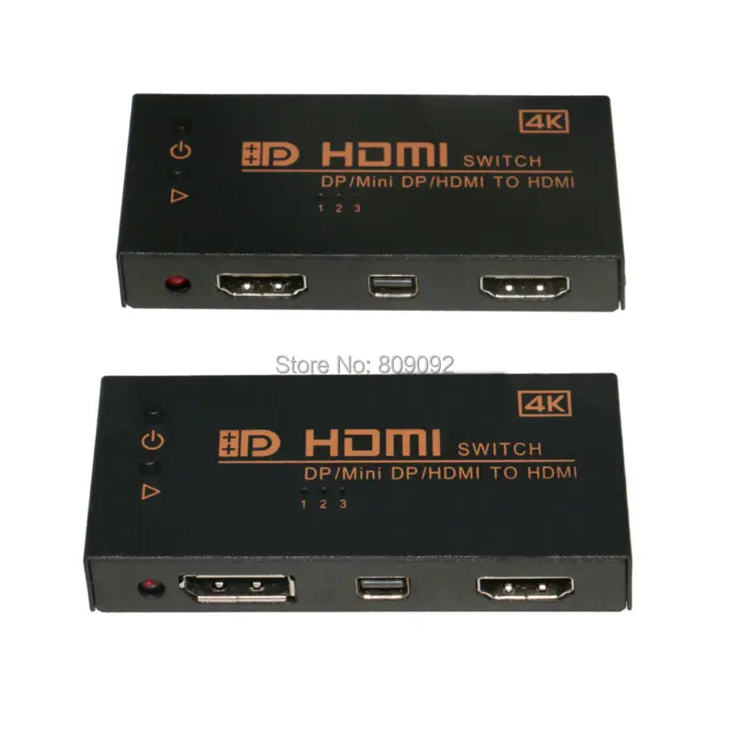 4k 3D Mini HDMI+ Mini DP+ DP 3 в 1 переключатель 3 в 1 выход HDMI дистрибьютор разветвитель для HDTV PS3 xbox/PC ноутбука