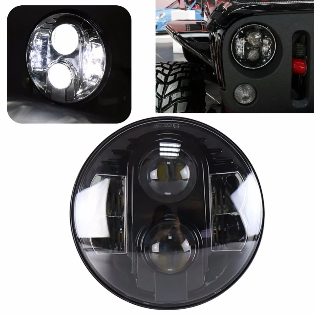 

7" Round LED Head lamp 80W Car Led Headlights H4 H13 For Jeep Wrangler Toyota for Harley Lan-d Rover, Defender