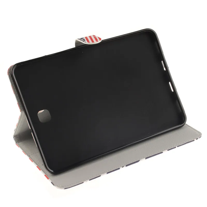 Luxury 2 Leavies PU Leather Stand Flip Case for Samsung Galaxy Tab S2 8.0 Case T710 T715 SM-T715 Tablet Wallet White Case Bag (57)