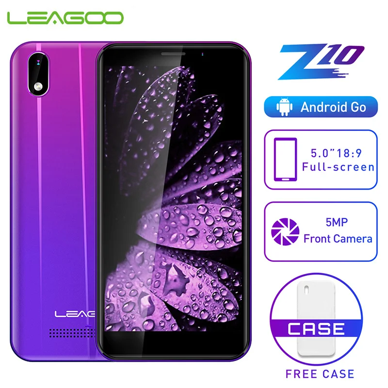 

LEAGOO Z10 Android Mobile Phone 5.0" 18:9 full screen 1GB RAM 8GB ROM MT6580M Quad Core 2000mAh 5MP Camera 3G WCDMA Smartphone