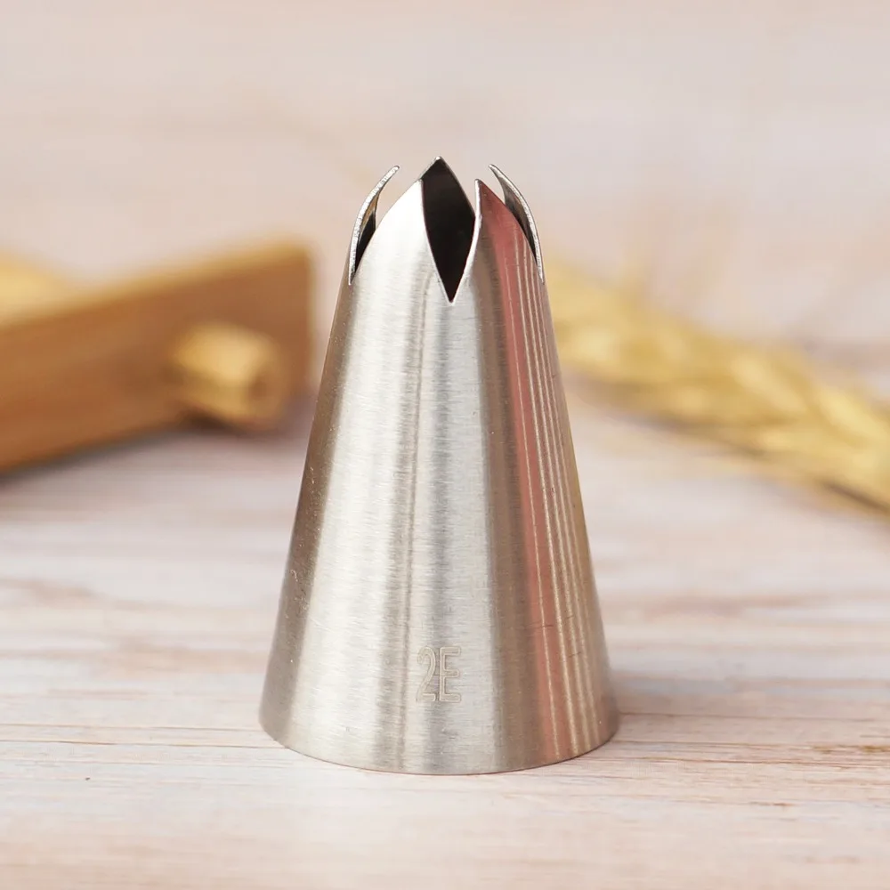 

#2E Piping Nozzles Medium Size Stainless Steel Piping Icing Tips Cake Cupcake Cream Decoration Tools Bakeware